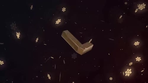 Golden Snowflake Countdown for New Year and Christmas