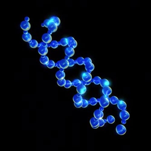 Iridescent Spinning 3D DNA Structure