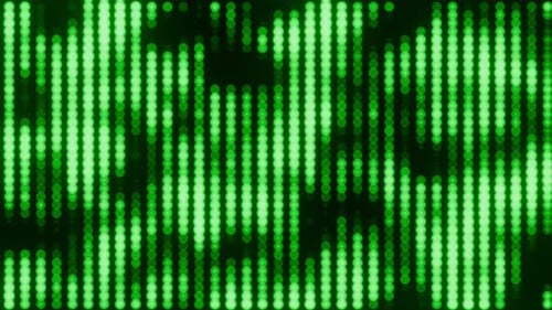 Abstract dot pixel blurred animation with green lights