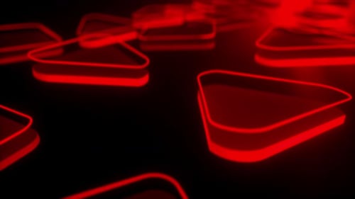 Abstract Neon Red Shapes Loop