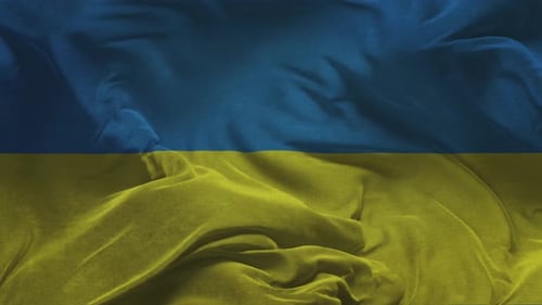 Textured Ukrainian Flag Waving with Realistic Motion