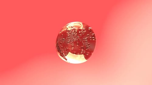 Red Fluid Bubbles Abstract Motion Background