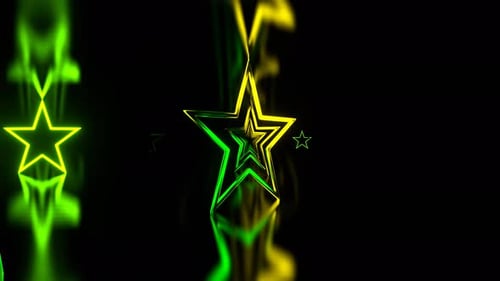 Green And Yellow Stars Neon Strobe Area Background Vj Loop In 4K