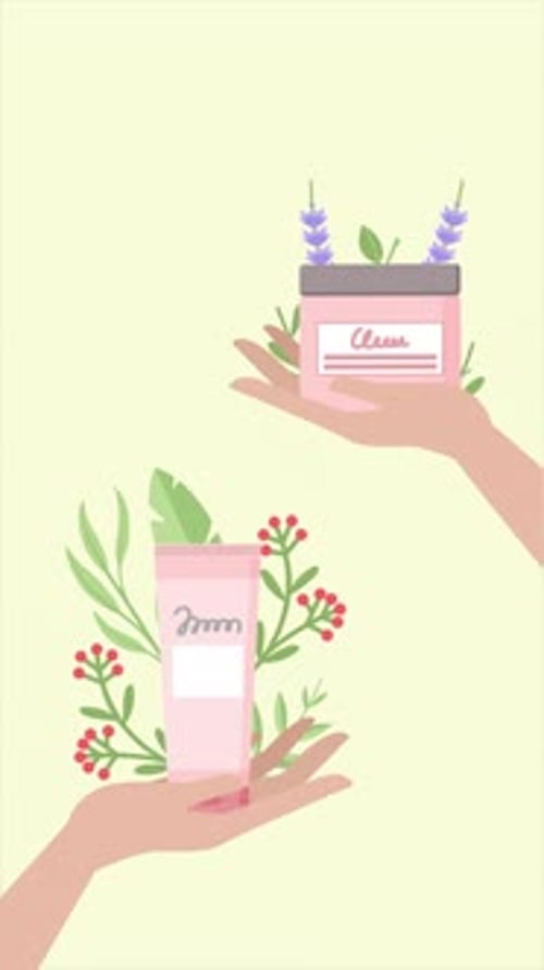 Natural cosmetics presentation with herbal extracts