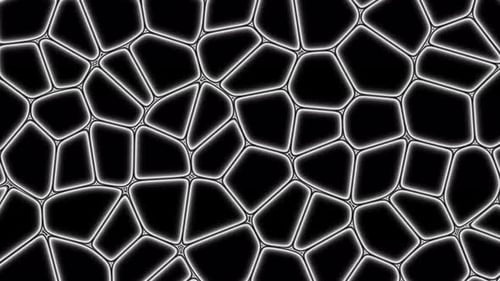 Abstract Cellular Pattern Background with White Glowing Lines Loop