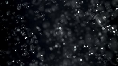 Abstract Shot of Sparkling Water Bubbles on Black