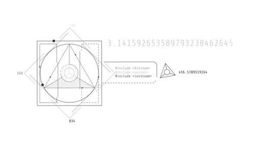 Loop-Animation eines HUD-Elements mit geometrischen Konturformen