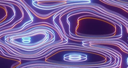 Fondo psicodélico abstracto, líneas curvas multicolores, brillo de neón. Vídeo en bucle sin interrupciones
.