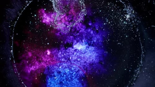 Fluid Art Explosion in lebendigem Rosa und Violett