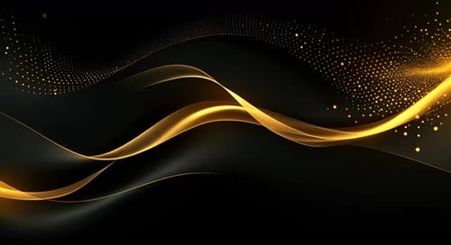 Elegant Golden Fluid Waves and Particles Animated Background