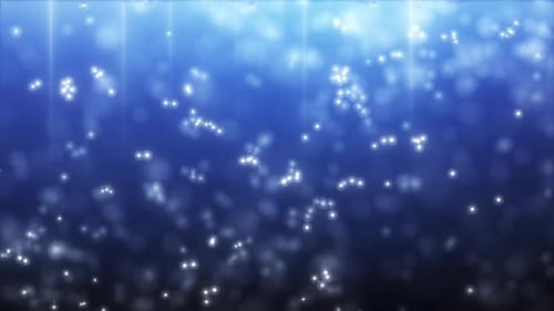 Abstract Glowing Particles on Blue Background with Light Rays