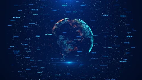 Global Network World Map Point Global Network Planet Earth Communication Network Technology