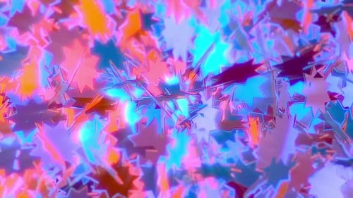 Dynamic Neon Spiky Stars Abstract Loop Background