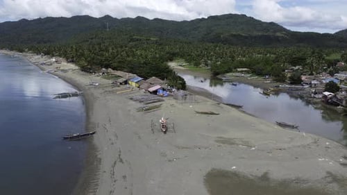 Drone view of a Coastal Town in Bicol Philippines