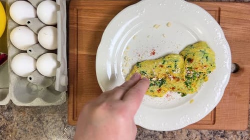 Cooked Egg Dish Prepared with Cheese and Paprika