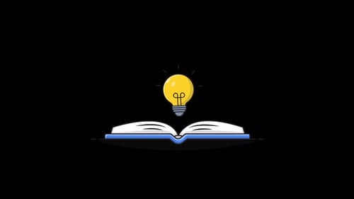 Animated Book and Lightbulb for Education Concept