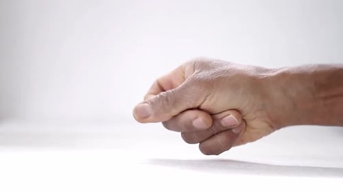 clicking fingers with white background stock footage