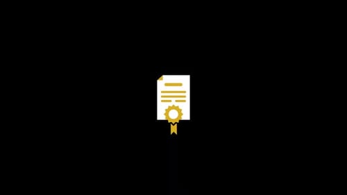 Certificate symbol icon animation video