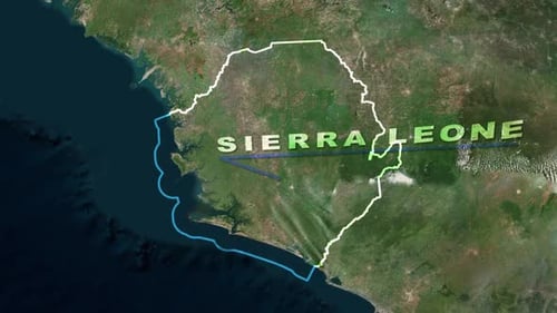 Global Satellite Map Zoom to Country with Animated Name Reveal