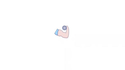 Animated Bicep Flexing with Dumbbell