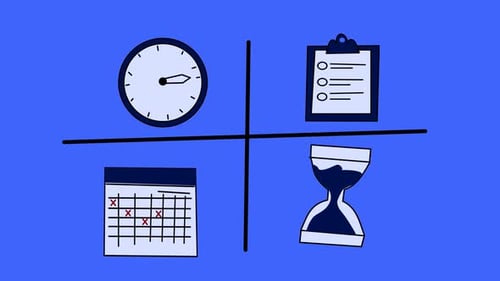 Animated Flat Design Time Management and Productivity Icons