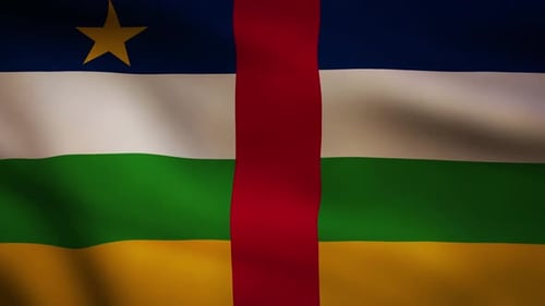 Realistic Waving Flag of the Central African Republic