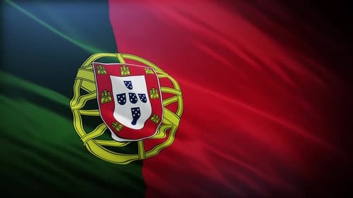 Waving Flag of Portugal Background Animation