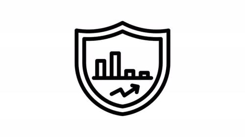 bar graph line icon animation