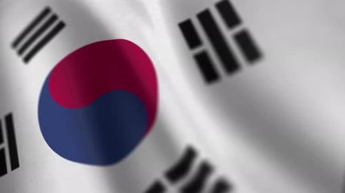 Flagge Südkoreas mit Animationsgrafiken