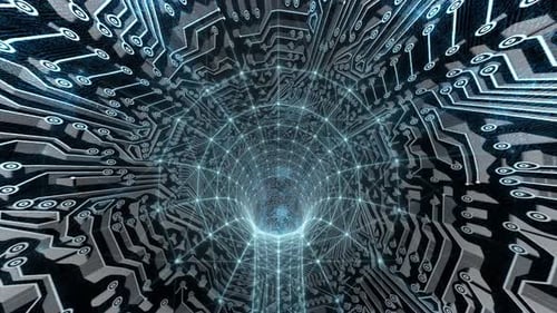 Abstract Background Plexus Polygon Circuit Tunnel Technology Concept Backdrop 4k Resolution 60 Fps