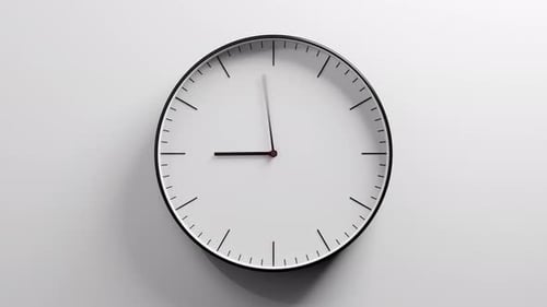 Time-Lapse Counterclockwise Seamless Loop Animation of Classic Wall Clock