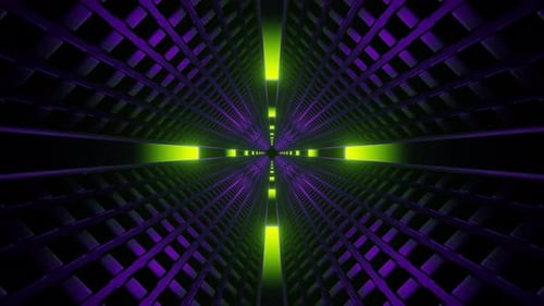 Purple And Green Neon Corners Tunnel Background Vj Loop In 4K