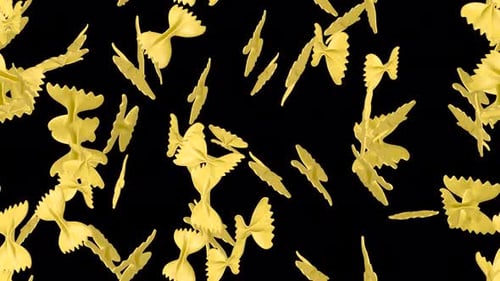 PASTA Farfalle loop tile swirling with alpha. This 3d animation with an alpha channel is loopable an