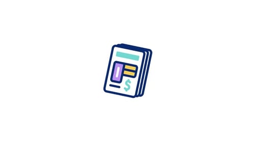 Animated Stack of Financial Cards Flat Design Icon