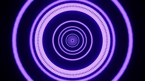 Purple Ring Colored Neon Tunnel Vj Loop Background HD