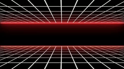 Retro Grid Tunnel Red Neon Animated Background