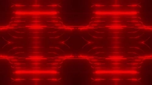 Dynamic red neon lines pulse and flow in abstract digital motion