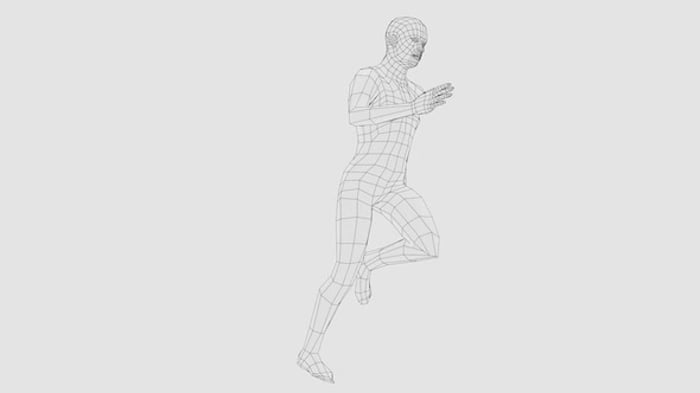 Wireframe 3D Human Running Animation Loop, Backgrounds Motion Graphics ...