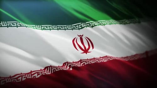 Realistic Waving Flag of Iran Animated Background