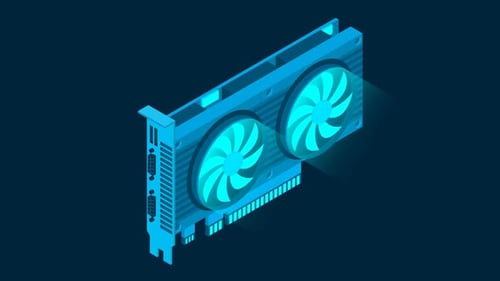 3d isometric video graphic card. Video Graphics Card for cryptocurrency mining or gaming