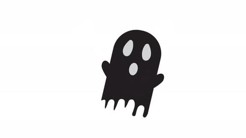 Animated ghost icon flying in mystic halloween. Spooky Halloween Illustration