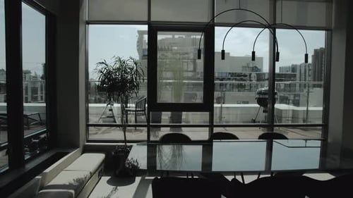 Modern Apartment Interior with City View