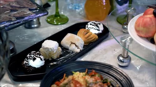 Elegant Table with Delicious Food Arrangement