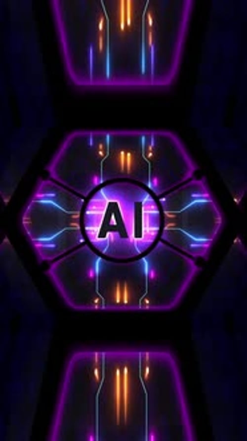 Neon Futuristic Hexagon Tunnel Reveals Content Intro