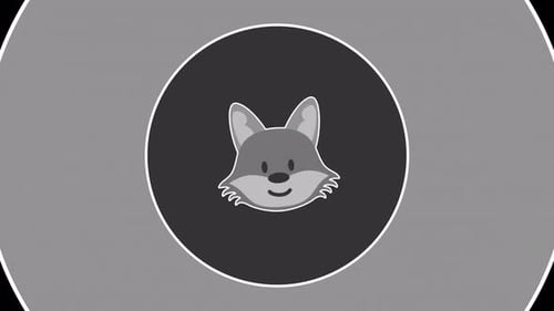 Cartoon wolf Animal Transition with alpha channel. 4K