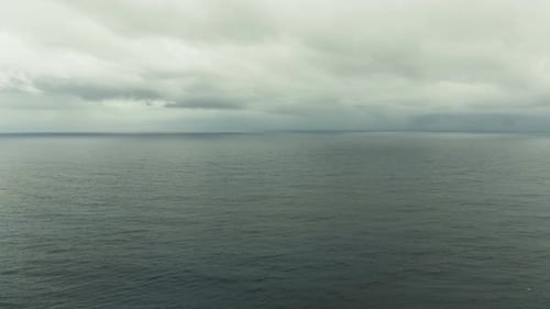 Seascape Blue Sea Sky with Clouds and Islands