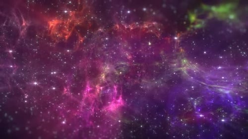 Abstract Space Nebula Background with Dynamic Twinkling Stars