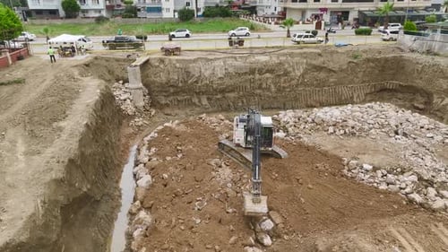 Soil to Foundation Aerial View of Construction Activity