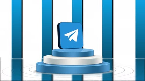 Telegram 3D Stand Logo Animation