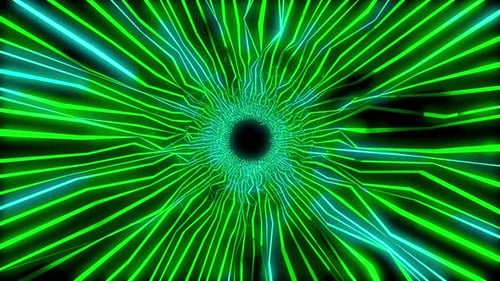 Green energy Wormhole stargat Tunnel in black space - speed of light